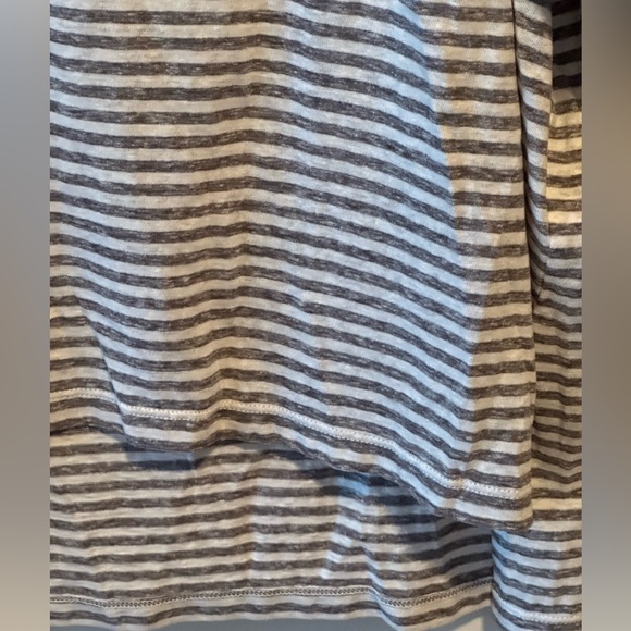 J.Crew slub cotton, V-neck T-shirt in stripes charcoal size 2X NWT - Picture 6 of 7